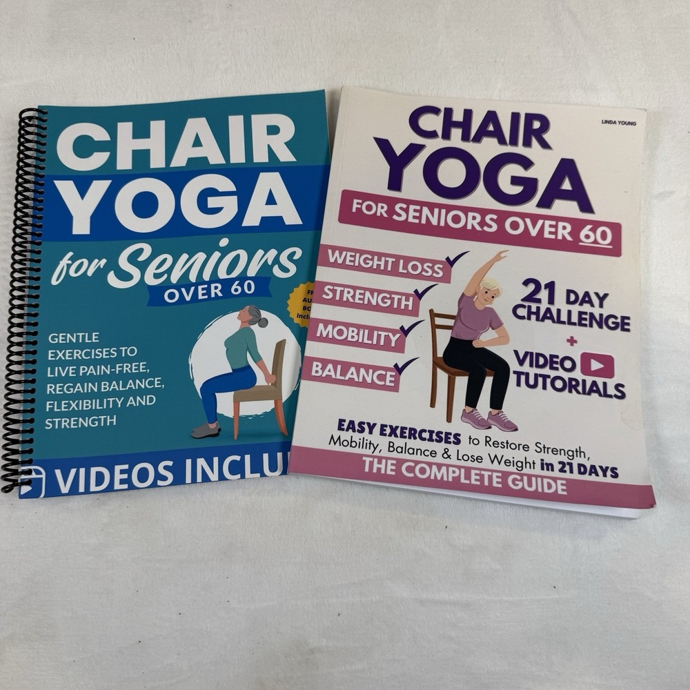 Chair Yoga for Seniors Over 60 Book Lot 2 Exercise Fitness Mobility Guides